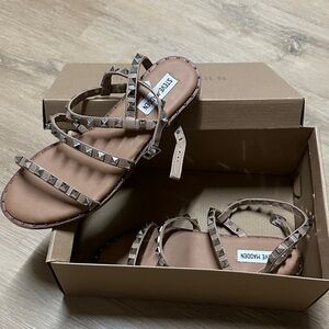 Steve Madden Brown Strappy Studded Sandals